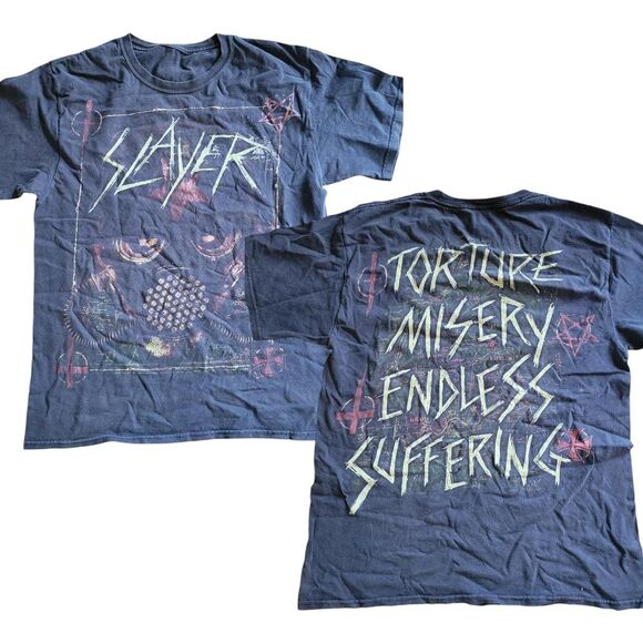 Slayer Snuff, Torture,Misery,Endless Suffering Black T-Shirt Size M Y2K - Picture 1 of 8